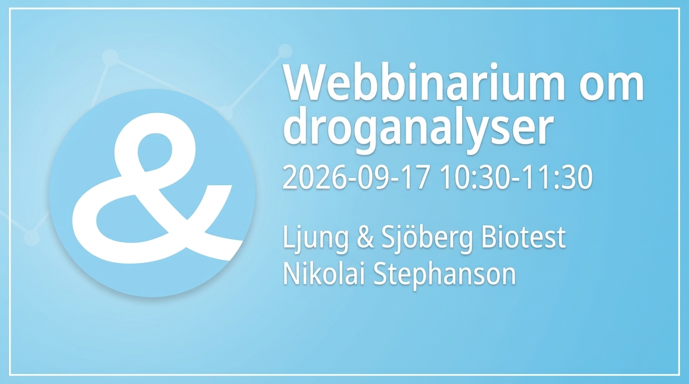Webbinarium om droganalyser 17/9 10:30-11:30